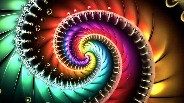 Colorful Spiral Fractal Pattern Illustration for Digital Wallpaper and Backdrop
