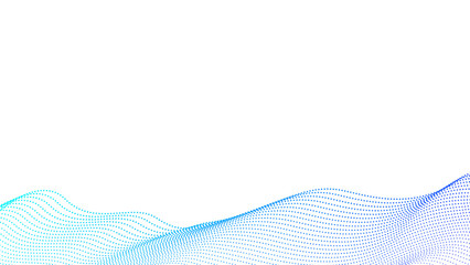 ドットウェーブ、グラデーションのフレーム、テンプレート、背景素材 16:9 青