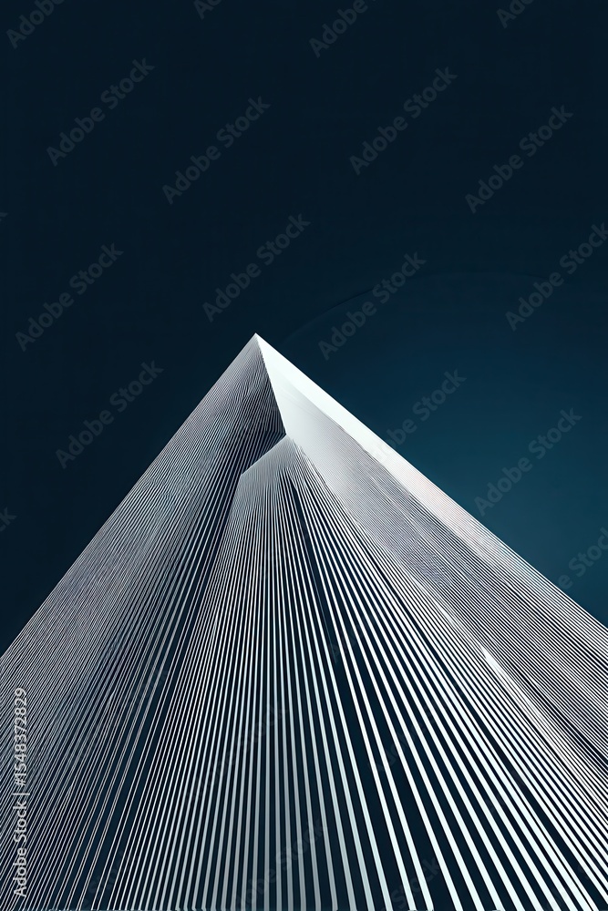 Poster abstract geometric pattern with white lines on a dark background