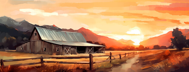 Weathered barn graphic. (AI Generated)