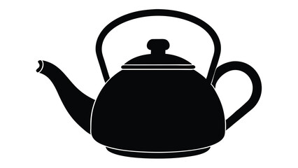 Classic Black Teapot Silhouette Elegant Kitchenware Illustration