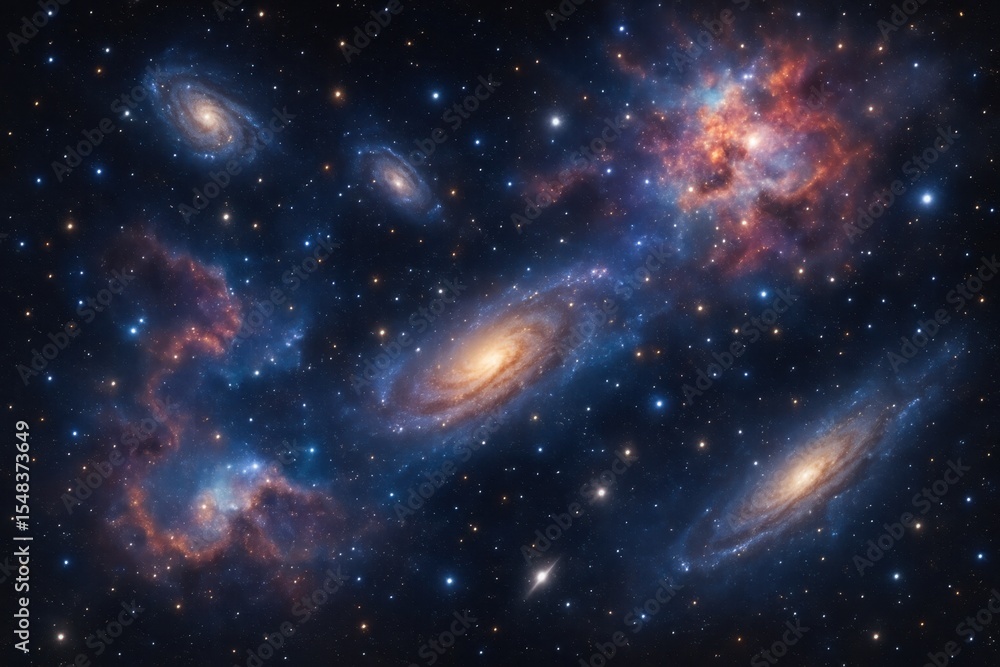 Poster cosmic deep space exploration showcasing stellar phenomena and astronomical wonder for science and s
