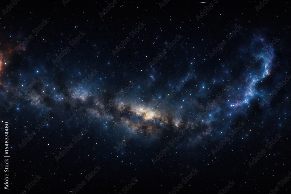 Poster immersive space environment showcasing cosmic panoramic views for virtual reality and digital entert