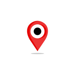 Red Location Pin Icon Vector GPS Map Marker Flat Design Location Point Icon for Navigation Position Illustration