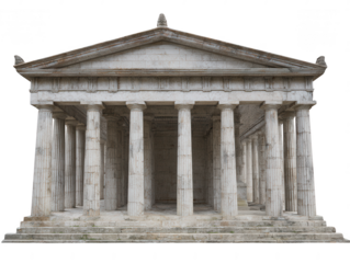 Ancient Greek Temple, Classical Architecture with Majestic Columns and Pediment, Iconic Landmark of Antiquity