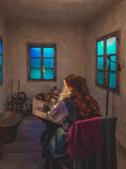 old woman in the interior