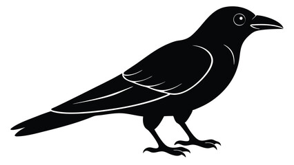 Majestic Black Crow Silhouette A Striking Vector Illustration