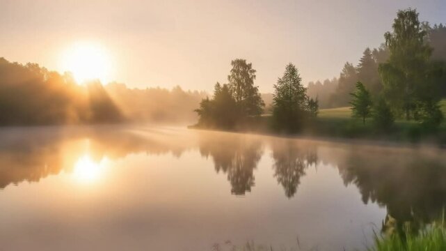 sunrise over the river