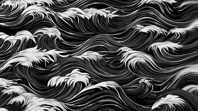 Seamless Floral Pattern Wallpaper Illustration in Black and Gold Textile Design