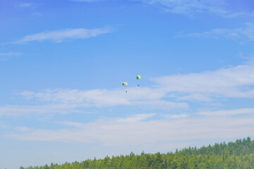 Paragliding under the Blue Sky