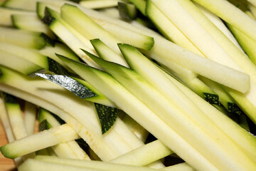 Sliced Courgette Zucchini vegetable thinly chopped