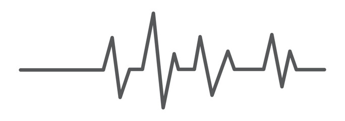 heart rate pulse graph. heartbeat line symbol. ECG, EKG test report. vector illustration on transparent background.