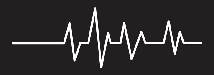 heart rate pulse graph. heartbeat line symbol. ECG, EKG test report. vector illustration on transparent background.