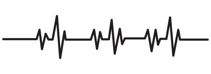 heart rate pulse graph. heartbeat line symbol. ECG, EKG test report. vector illustration on transparent background.