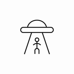 alien abduction scenario icon sign vector