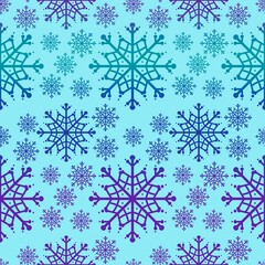 Christmas ice scribble seamless snowflakes pattern for wrapping paper and fabric