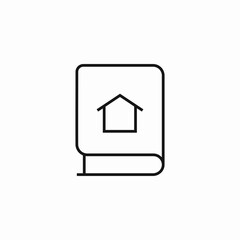 house symbol book icon sign vector