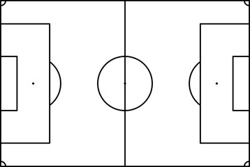 field, Football Field Line Icon – Minimalist Soccer Pitch Vector