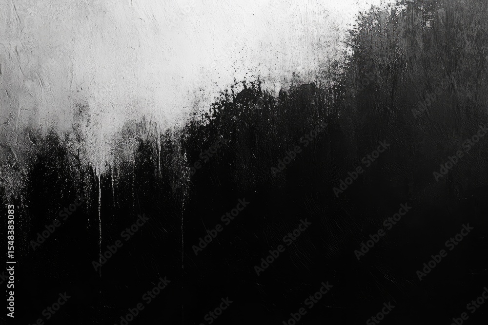 Poster abstract grayscale texture with dripping paint effect