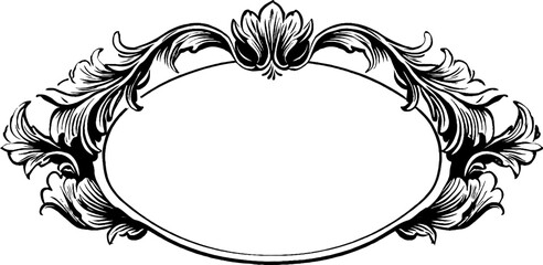 Elegant baroque scrollwork frame art design for decorative projects