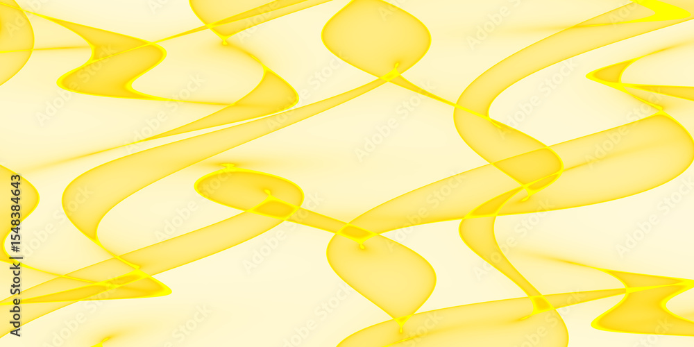 Poster illustration of abstract background with yellow wavy lines isolated on transparent background