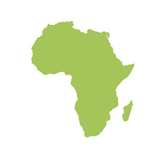 Map of Africa, sign silhouette. World Map Globe. Vector Illustration isolated on transparen background. African continent.