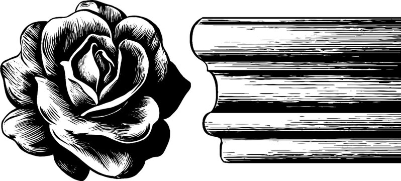 Vintage terracotta frieze and pilaster strip design for architectural decoration