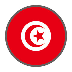 round flag of Tunisia country on white background vector
Vector round flag