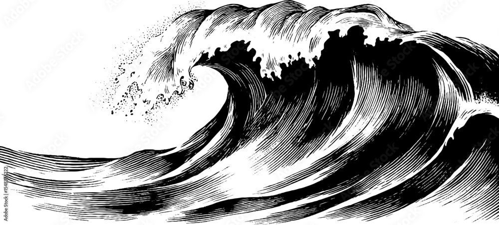 Poster dynamic wave patterns with overlapping sine curves in vintage design