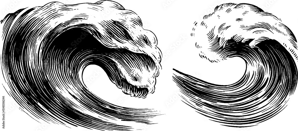 Poster artistic wave and foam pattern for design and print concepts