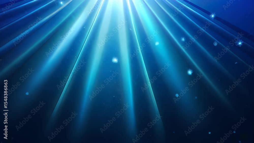 Poster dynamic light display: an abstract, artistic representation of converging beams of light, rendered i