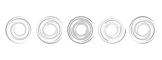 Set of pop art circles. Shapes dots pattern in pop art style. Abstract modern stylish texture. Vector illustration geometric pattern. Round design elements for your content.