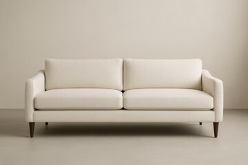 Pristine white sofa isolated on clean background for furniture catalog and interior design