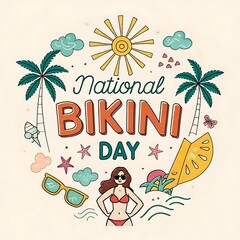 national bikini day, national bikini day art, national bikini day illustration,  national bikini day photo, national bikini day logo