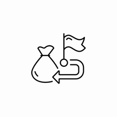 money bag return icon sign vector