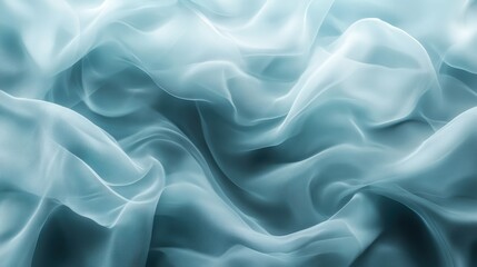 Fototapeta premium A mesmerizing abstract display of light blue fabric flowing effortlessly, representing elegance, fluidity, and a calming visual aesthetic that draws the viewer in.