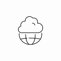 cloud earth weather icon sign vector