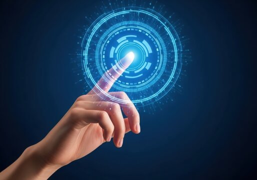 Technology interface touch isolated on transparent background