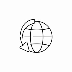 globe refresh arrow icon sign vector
