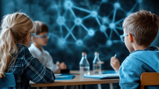 A thoughtful classroom environment featuring children engaged in learning, with a focus on collaboration and curiosity, highlighting the joy of education and discovery.