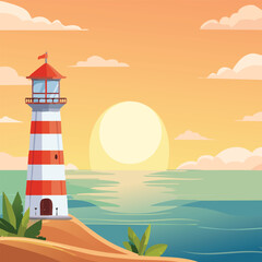 Scenic Lighthouse Collection at Sunset