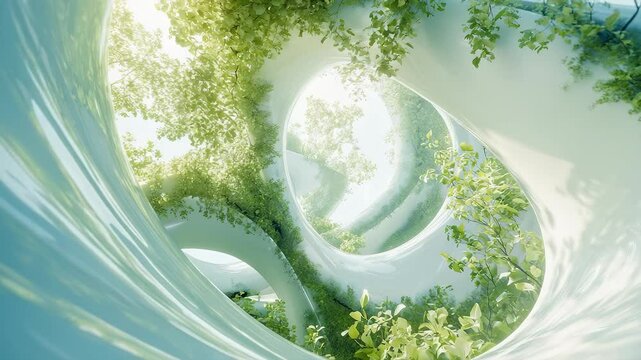 Modern Ecological Architecture Interior Nature View