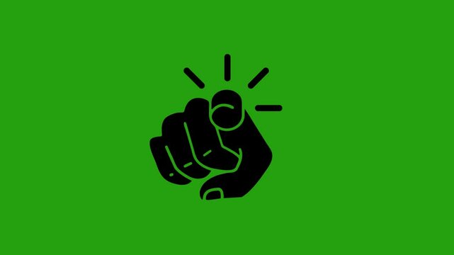 Animated Hand Pointing Gesture &ndash; Green Screen Background