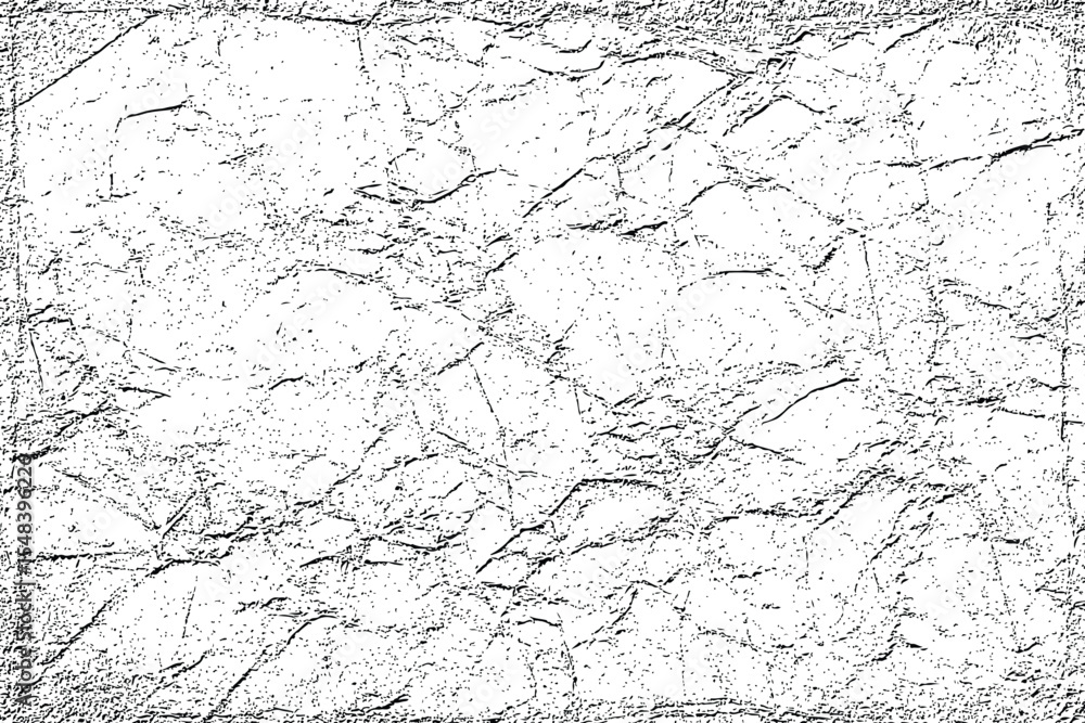 Poster black and white grunge texture with cracks and rough edges detailed close up of crumpled white paper