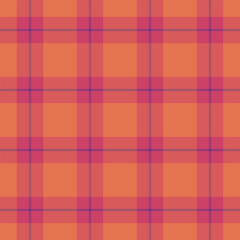 Vibrant orange and pink plaid pattern.  Perfect for textile design, website backgrounds, or autumnal themed projects.