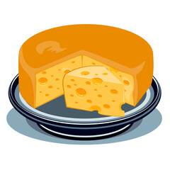 vegetables on a plate red hot pepper tomatoes garlic onion vector.eps