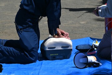 Lifesaving training using an AED. It is effective in helping the heart regain normal function by...