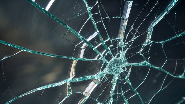 Broken glass on dark background cracked texture