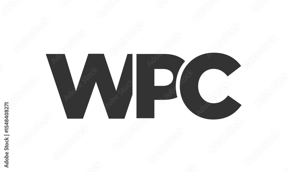 Fototapete wpc logo design template with strong and modern bold text. initial based vector logotype featuring s