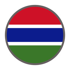 round flag of Gambia country on white background vector
Vector round flag